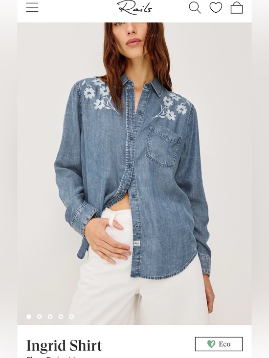 Rails Tops - Rails Ingrid shirt Small denim with flowers